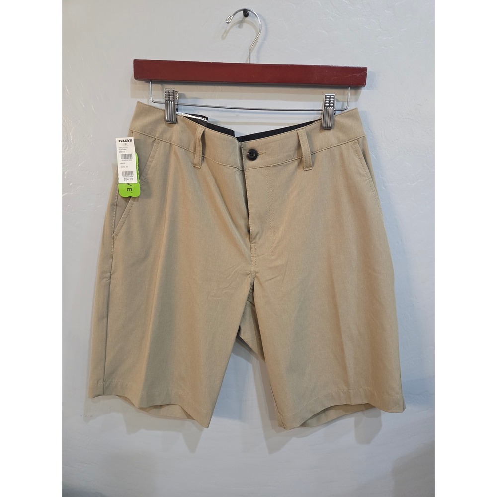 RSQ Mens Khaki Hybrid Shorts Size 30 Tan Repreve Recycled Stretch Walking Shorts